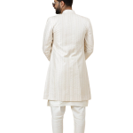 Alluring Thread Embroidered Off-White Open Sherwani for Men - Father Son Combo | Jaipurio